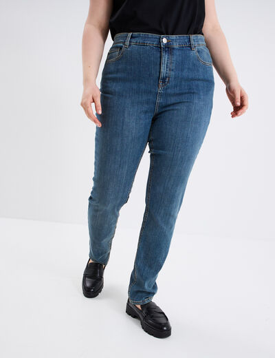 Jeans slim taille haute 5 poches denim dirty femme grande taille