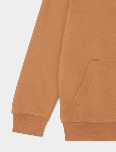 Sweat zippé à capuche et poches camel garçon