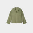 Chemise manches retroussables vert kaki femme