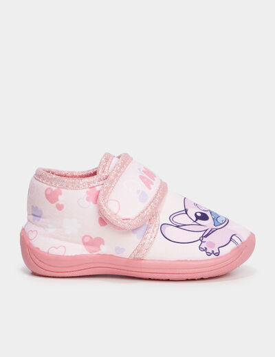 Chaussons bottillons Stitch rose bébé fille