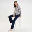 Blouse manches ballons coton ecru femme