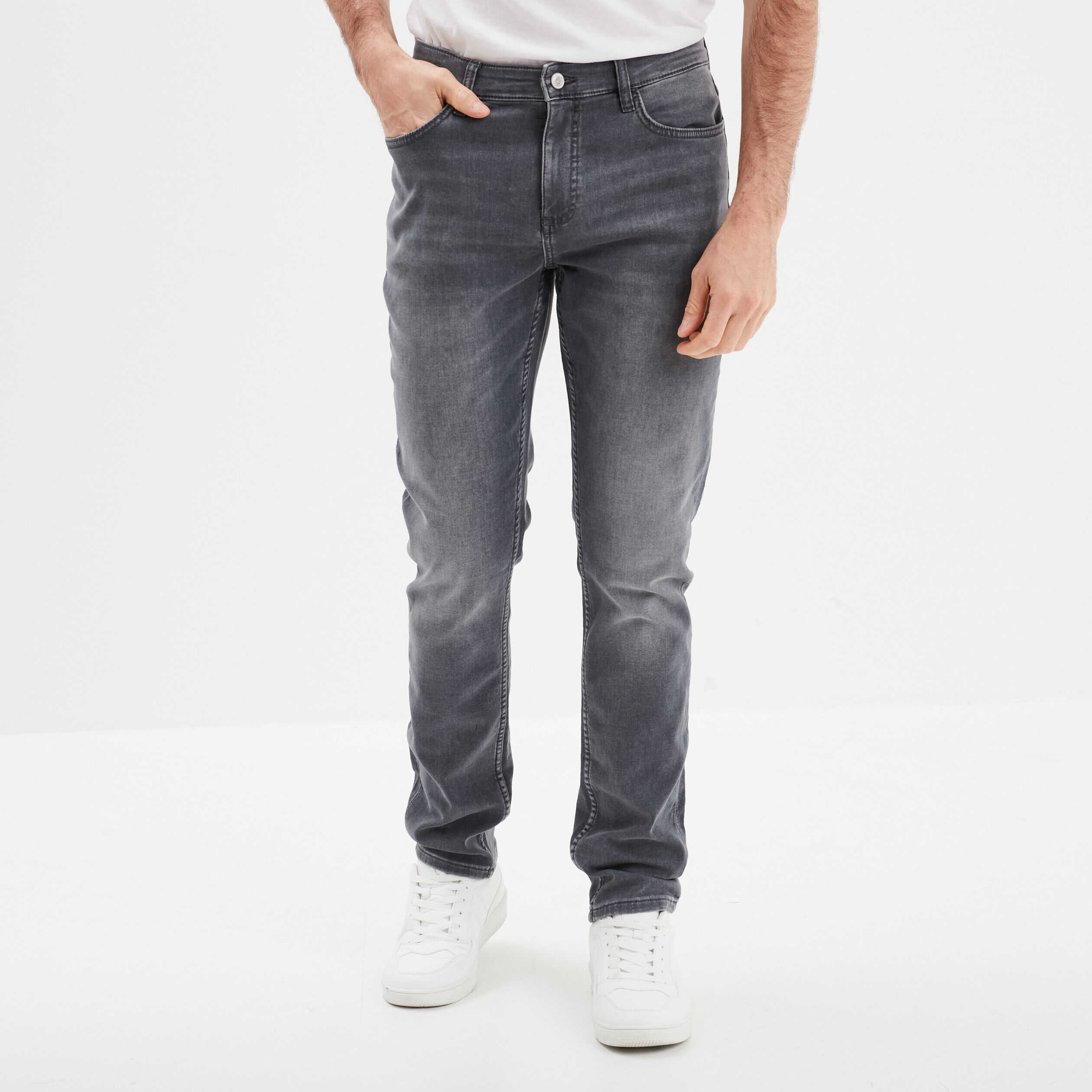 Jean stretch coupe slim denim gris homme CREEKS