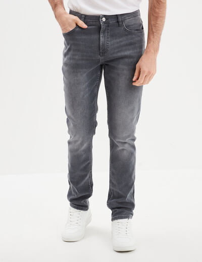 Jean stretch coupe slim denim gris homme