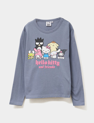 T-shirt manches longues Hello Kitty gris fille