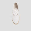 Derbies en toile &agrave; lacets blanc femme