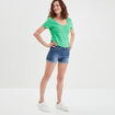 Short skinny 5 poches en jean denim double stone femme