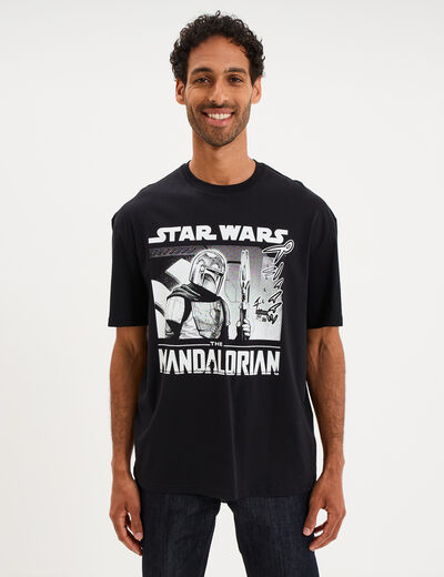 T-shirt coton Star Wars Mandalorian noir homme