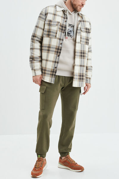 Pantalon jogging poches latérales vert kaki homme