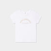 T-shirt col rond manches courtes coton blanc bébé fille