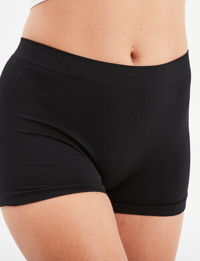 Short cycliste taille élastiquée noir femme