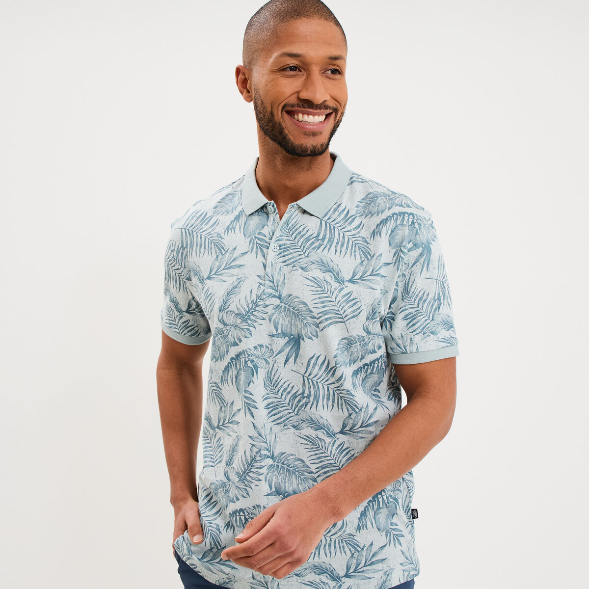 Polo jersey droit manches courtes coton gris homme