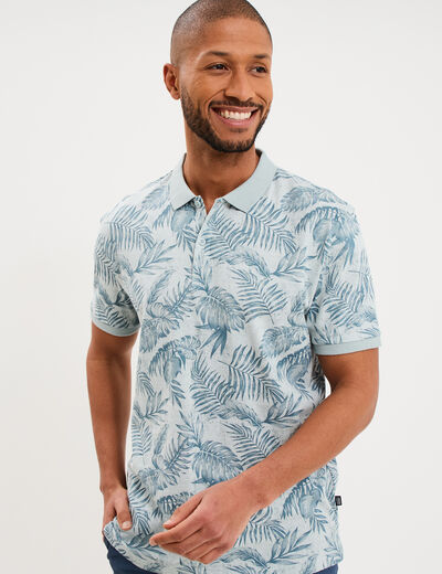 Polo jersey droit manches courtes coton gris homme
