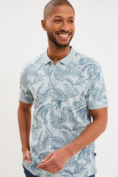 Polo jersey droit manches courtes coton gris homme
