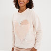 Ensemble pyjama pantalon et t-shirt creme femme