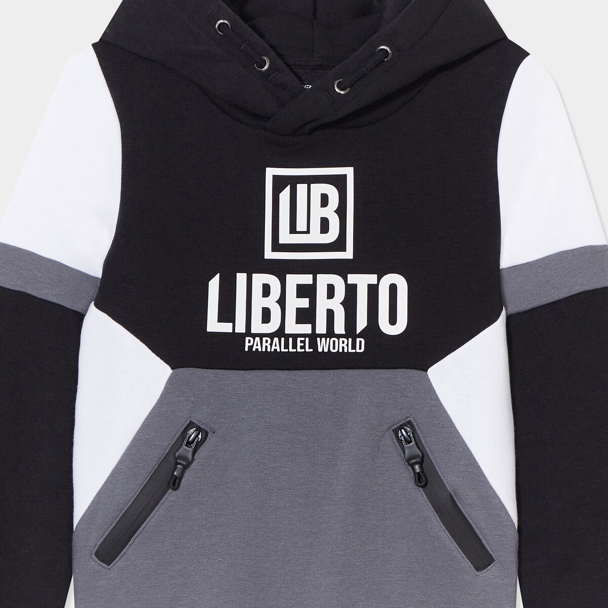 Sweat à capuche hoodie Liberto gris garçon