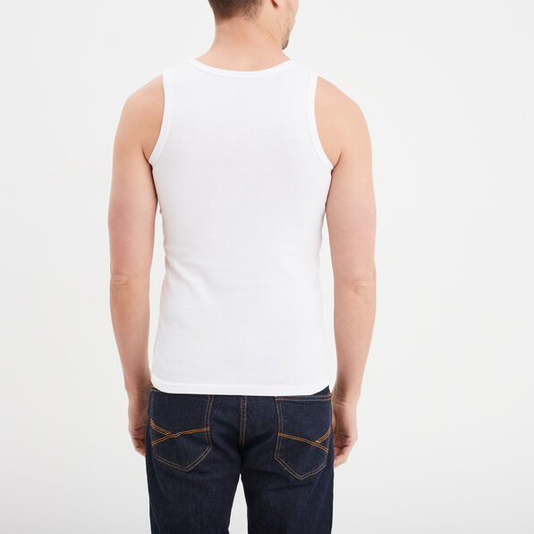 Débardeur coton bretelles larges blanc homme