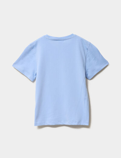 T-shirt manches courtes coton Stitch bleu fille