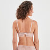 Soutien-gorge triangle micro dentelle rose poudrée femme