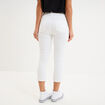 Pantalon capri slim twill 5 poches blanc femme