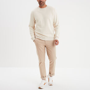 Sweat avec col rond ecru homme
