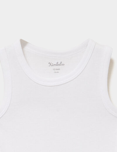 Lot 3 bodies marcels coton sans manches blanc b&eacute;b&eacute;