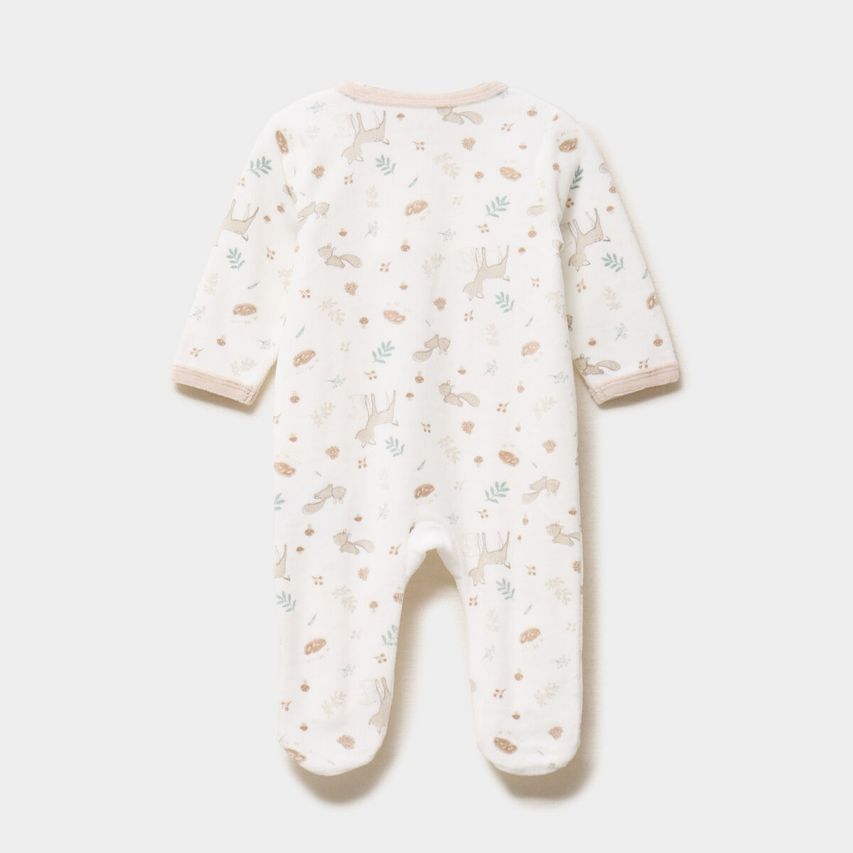 Dors-bien effet velours manches longues blanc b&eacute;b&eacute;