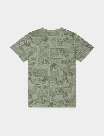 T-shirt manches courtes Jurassic World vert kaki garçon