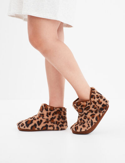 Chaussons forme bottines fourrées noir femme