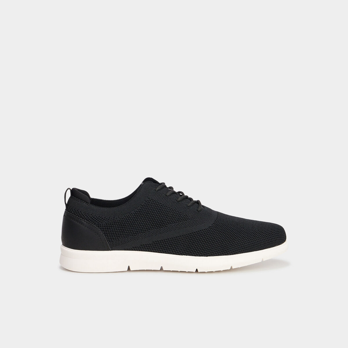 Derbies &agrave; lacets effet tricot noir homme