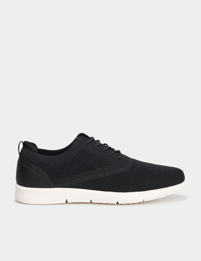 Derbies à lacets effet tricot noir homme