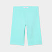 Legging cycliste coton taille élastiquée bleu turquoise fille