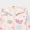 Sweat zipp&eacute; &agrave; capuche beige fille