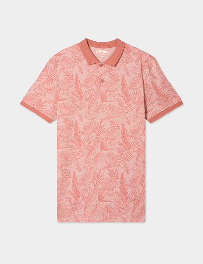 Polo droit manches courtes coton Creeks vieux rose homme