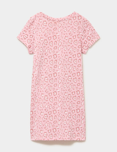 Chemise de nuit mi-longue coton Stitch rose fille