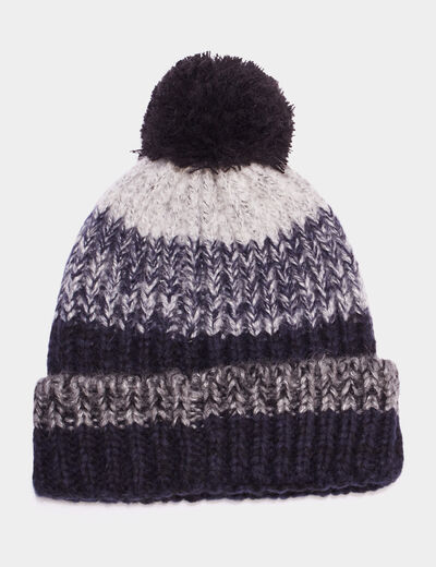 Bonnet avec pompon multicolore garçon