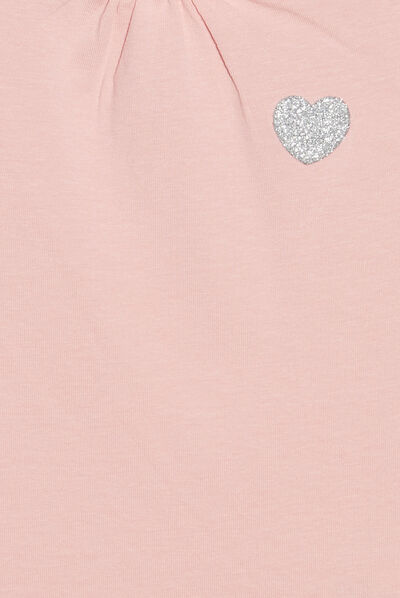 T-shirt avec col roulé rose clair bébé fille