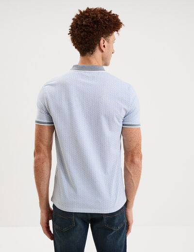 Polo slim manches courtes stretch blanc homme