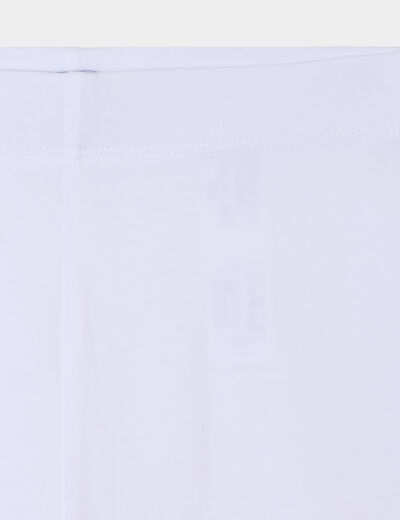Legging short coton taille élastiquée blanc fille