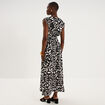 Robe longue cintr&eacute;e ceinture smock&eacute;e noir femme