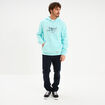 Sweat hoodie en molleton bleu turquoise homme