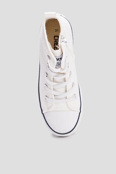 Tennis montantes en toile Creeks blanc fille