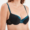 Soutien-gorge corbeille paddé dentelle vert canard femme