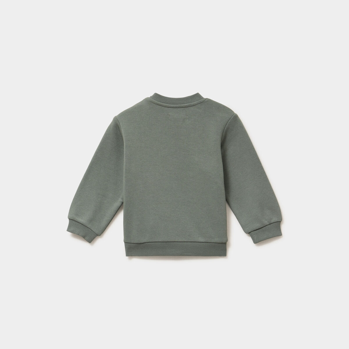 Sweat col rond 1 poche manches longues vert kaki b&eacute;b&eacute; gar&ccedil;on