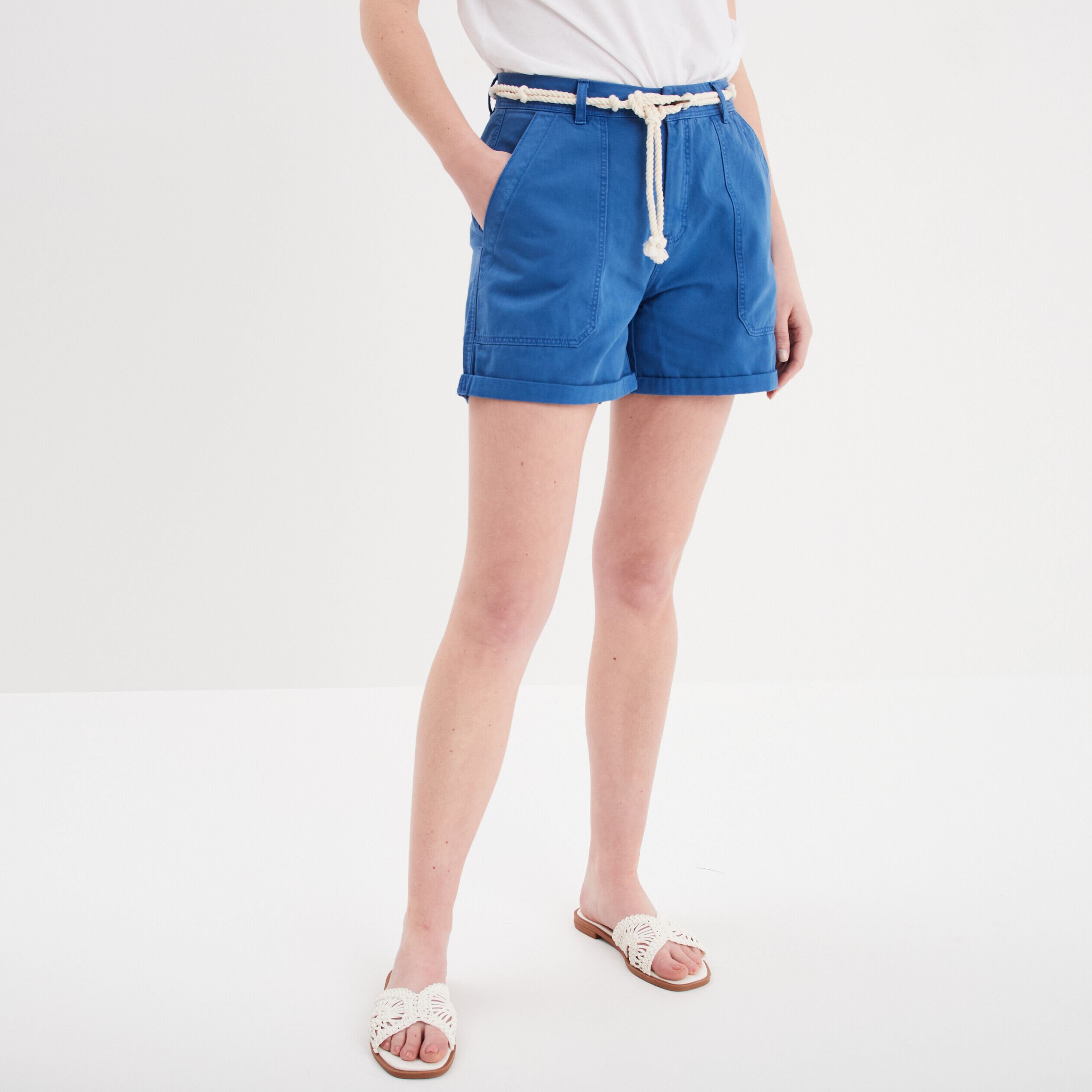 Short droit ceinture cordon Creeks bleu roi femme CREEKS