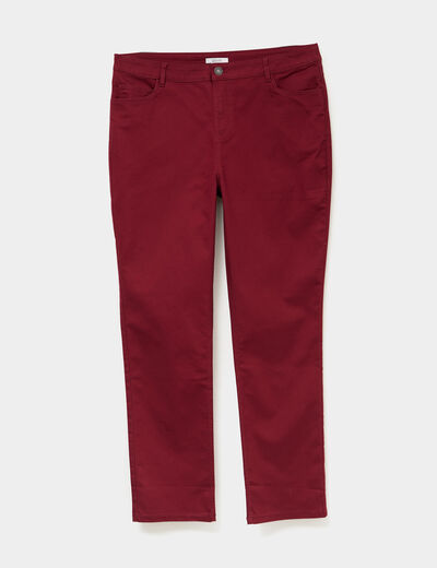 Pantalon straight taille haute Modavista bordeaux femme grande taille