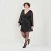Robe à sequins portefeuille noir femme grande taille