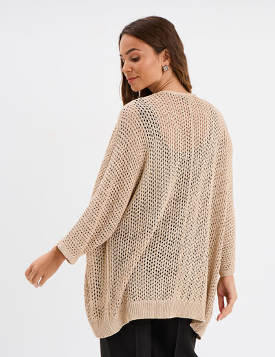Gilet oversize chauve-souris mi-long jaune or femme