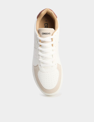 Tennis basses &agrave; lacets blanc homme