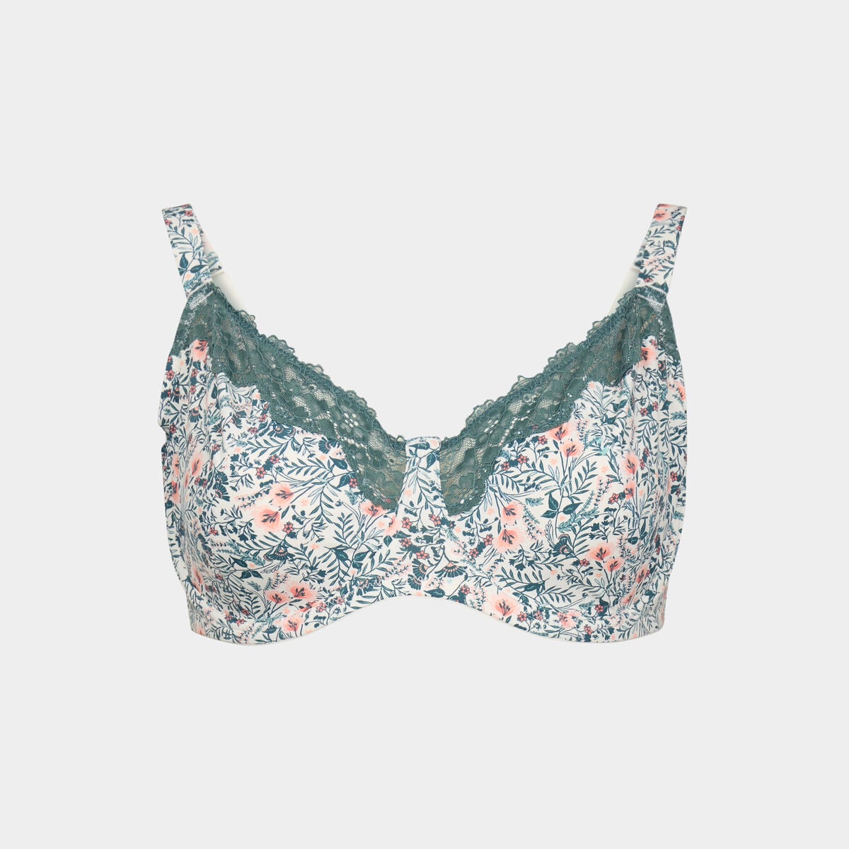 Soutien-gorge corbeille microfibre vert turquoise femme grande taille