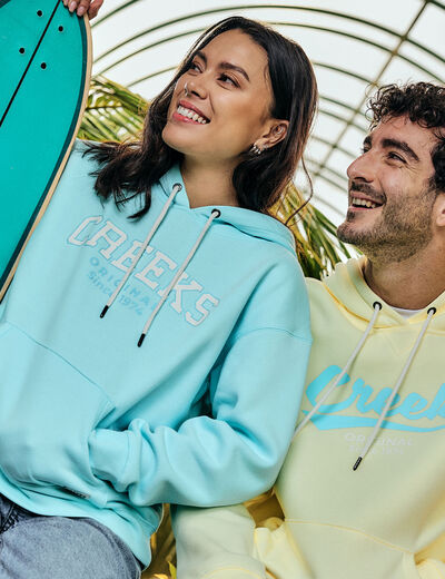 Sweat à capuche hoodie Creeks Original bleu turquoise femme